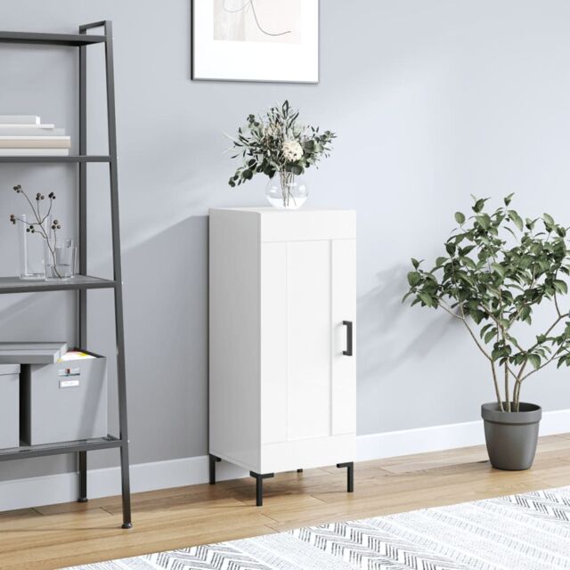 Berkfield Home Sideboard High Gloss White 34.5x34x90 cm Engineered Wood - image 1