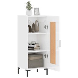 Berkfield Home Sideboard High Gloss White 34.5x34x90 cm Engineered Wood - thumbnail 4