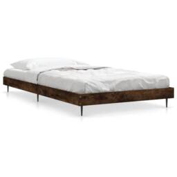 Berkfield Home Durable Bed Frame Smoked Oak 100x200 cm Engineered Wood in Brown - thumbnail 3