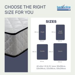 Bedzonline 4FT6 Air Feel Orthopedic Mattress - Memory Foam & Spring Support for Perfect Ergonomic Sleep in Grey - Size: Double - thumbnail 2