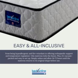 Bedzonline 4FT6 Air Feel Orthopedic Mattress - Memory Foam & Spring Support for Perfect Ergonomic Sleep in Grey - Size: Double - thumbnail 6