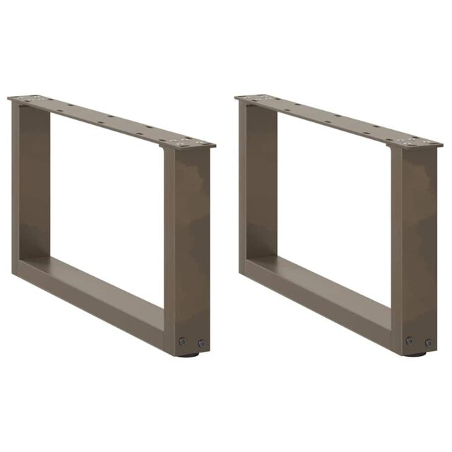 Berkfield Home Coffee Table Legs U-Shaped 2 pcs Natural Steel 60x(30-31) cm Steel in Brown - image 1