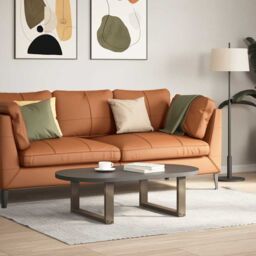 Berkfield Home Coffee Table Legs U-Shaped 2 pcs Natural Steel 60x(30-31) cm Steel in Brown - thumbnail 2