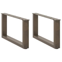 Berkfield Home Coffee Table Legs U-Shaped 2 pcs Natural Steel 60x(30-31) cm Steel in Brown - thumbnail 1
