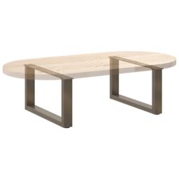 Berkfield Home Coffee Table Legs U-Shaped 2 pcs Natural Steel 60x(30-31) cm Steel in Brown - thumbnail 8