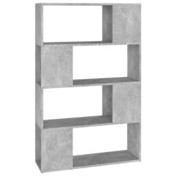 Berkfield Home Book Cabinet Room Divider Concrete Grey 80x24x124.5cm Engineered Wood - Size: 80x24x124.5 cm - thumbnail 2