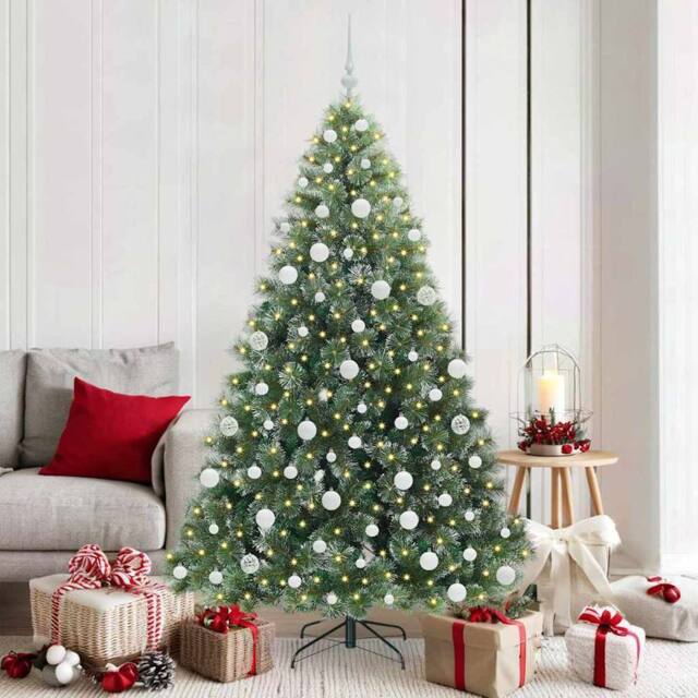 Berkfield Home Artificial Christmas Tree with 300 LEDs Green 180 cm PE & PVC - image 1