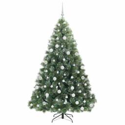 Berkfield Home Artificial Christmas Tree with 300 LEDs Green 180 cm PE & PVC - thumbnail 4