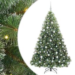 Berkfield Home Artificial Christmas Tree with 300 LEDs Green 180 cm PE & PVC - thumbnail 2