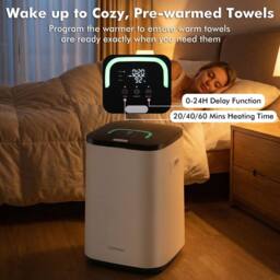 Costway 23L Towel Warmer Bucket Hot Towel Heater w/ Rapid Heating & Child Lock in White - thumbnail 8