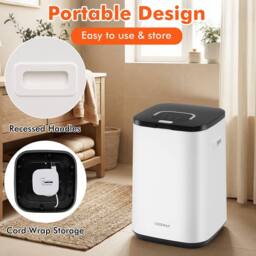 Costway 23L Towel Warmer Bucket Hot Towel Heater w/ Rapid Heating & Child Lock in White - thumbnail 2