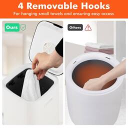 Costway 23L Towel Warmer Bucket Hot Towel Heater w/ Rapid Heating & Child Lock in White - thumbnail 6