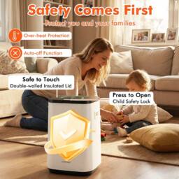 Costway 23L Towel Warmer Bucket Hot Towel Heater w/ Rapid Heating & Child Lock in White - thumbnail 7