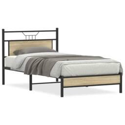 Berkfield Home Bed Frame without Mattress Sonoma Oak 100x200 cm Engineered Wood in Brown - thumbnail 1
