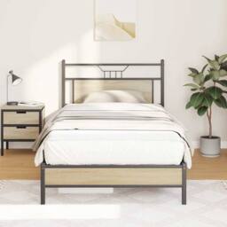 Berkfield Home Bed Frame without Mattress Sonoma Oak 100x200 cm Engineered Wood in Brown - thumbnail 2