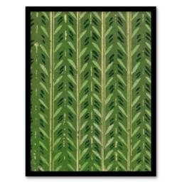 Artery8 Vintage Japanese Botanical Pattern Vintage Framed Wall Art Print Korin in Green - Size: A4 - thumbnail 1