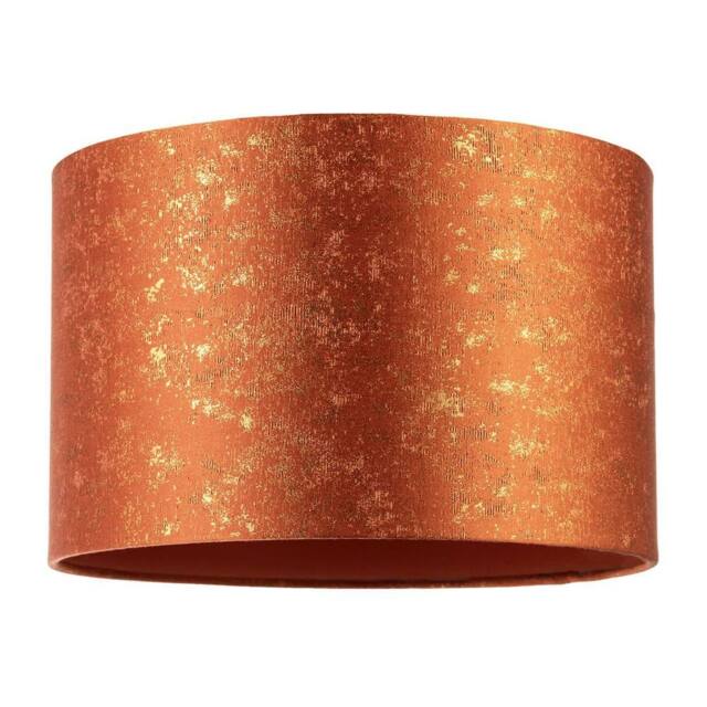 Happy Homewares Rustic Orange Jacquard Fabric Lamp Shade with Gold Foil Fleck Accents - Size: 12 inches - image 1