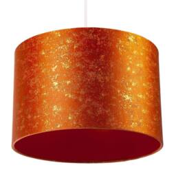 Happy Homewares Rustic Orange Jacquard Fabric Lamp Shade with Gold Foil Fleck Accents - Size: 12 inches - thumbnail 8