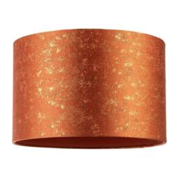 Happy Homewares Rustic Orange Jacquard Fabric Lamp Shade with Gold Foil Fleck Accents - Size: 12 inches