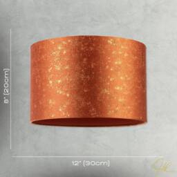 Happy Homewares Rustic Orange Jacquard Fabric Lamp Shade with Gold Foil Fleck Accents - Size: 12 inches - thumbnail 7