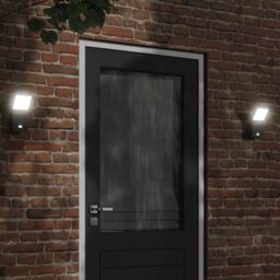 Berkfield Home Outdoor LED Wall Lights with Sensors 2pcs Black Die-cast Aluminium