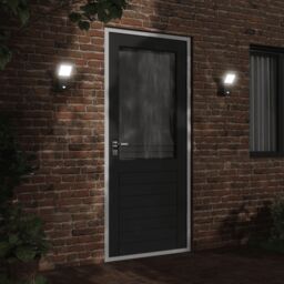 Berkfield Home Outdoor LED Wall Lights with Sensors 2pcs Black Die-cast Aluminium - thumbnail 3