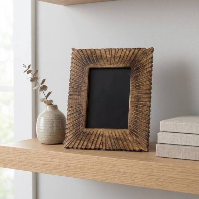 Garden Greatness Wooden Striked Polished Photo Frame in Brown - Size: 1 Pack - image 1