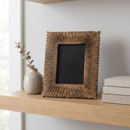 Garden Greatness Wooden Striked Polished Photo Frame in Brown - Size: 1 Pack