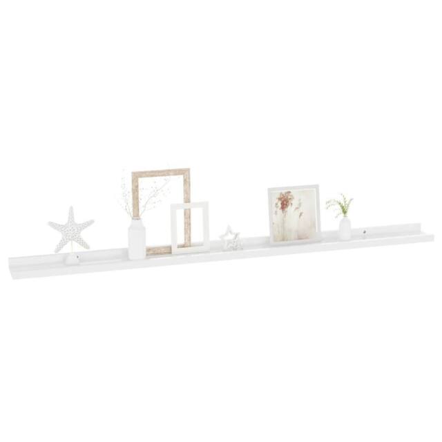 Berkfield Home Decorative Wall Shelves 2 pcs High Gloss White 115x9x3 cm - Size: 115 x 9 x 3 cm - image 1
