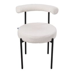 Living and Home 2PCS Sherpa Fleece Upholstered Dining Chairs in White - thumbnail 3