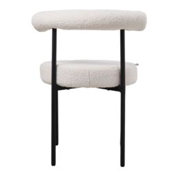 Living and Home 2PCS Sherpa Fleece Upholstered Dining Chairs in White - thumbnail 6