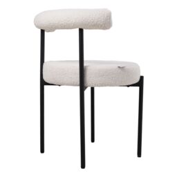 Living and Home 2PCS Sherpa Fleece Upholstered Dining Chairs in White - thumbnail 7