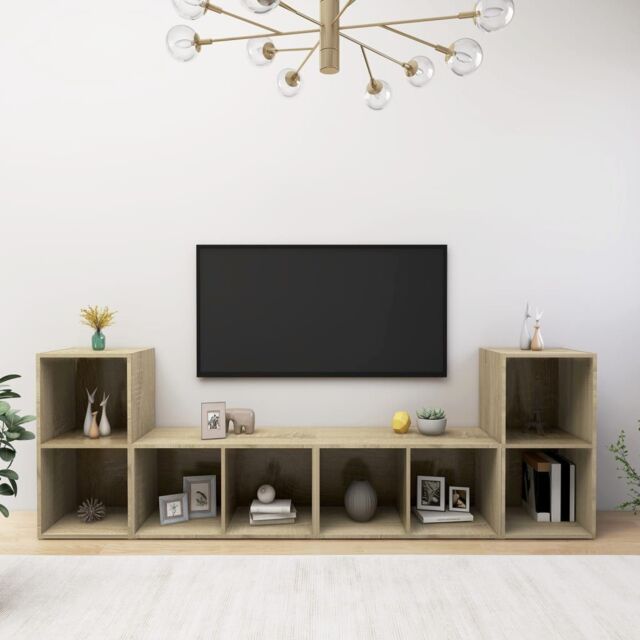 Berkfield Home TV Cabinets 4 pcs Sonoma Oak 72x35x36.5 cm Engineered Wood in Brown - image 1