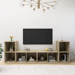 Berkfield Home TV Cabinets 4 pcs Sonoma Oak 72x35x36.5 cm Engineered Wood in Brown - thumbnail 1