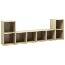Berkfield Home TV Cabinets 4 pcs Sonoma Oak 72x35x36.5 cm Engineered Wood in Brown - thumbnail 2