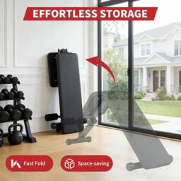 Havendro Adjustable Foldable Weight Bench Incline Full Body Gym Workout in Black - thumbnail 4