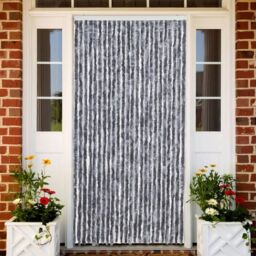 Berkfield Home Fly Curtain Silver 100x200 cm Chenille - thumbnail 1