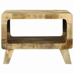 Berkfield Home Decorative Coffee Table 50x50x35 cm Solid Rough Wood Mango in Brown - Size: 50 x 50 x 35 cm - thumbnail 1
