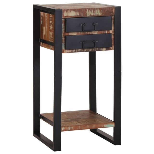 Berkfield Home Telephone Stand Multicolour 40x40x80 cm Solid Wood Reclaimed in Brown - Size: 40 x 40 x 80 cm - image 1