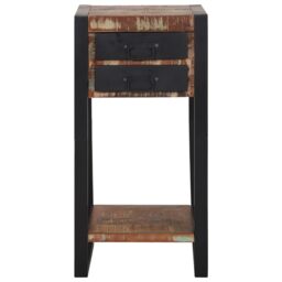 Berkfield Home Telephone Stand Multicolour 40x40x80 cm Solid Wood Reclaimed in Brown - Size: 40 x 40 x 80 cm - thumbnail 5