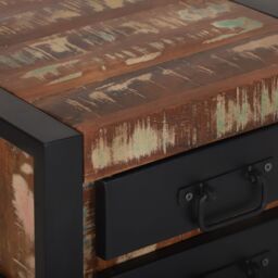 Berkfield Home Telephone Stand Multicolour 40x40x80 cm Solid Wood Reclaimed in Brown - Size: 40 x 40 x 80 cm - thumbnail 8