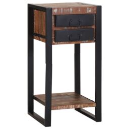 Berkfield Home Telephone Stand Multicolour 40x40x80 cm Solid Wood Reclaimed in Brown - Size: 40 x 40 x 80 cm - thumbnail 3