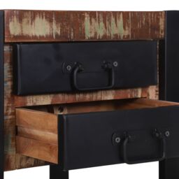 Berkfield Home Telephone Stand Multicolour 40x40x80 cm Solid Wood Reclaimed in Brown - Size: 40 x 40 x 80 cm - thumbnail 9