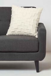 Homescapes Geometric Tufted Cotton Cushion in Natural - Size: 45 cm x 45 cm - thumbnail 2