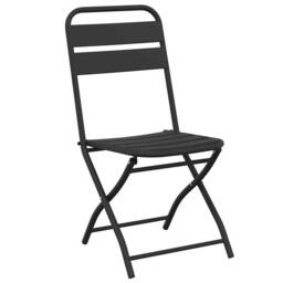 Berkfield Home Durable 3-Piece Folding Bistro Set in Anthracite Steel in Charcoal - thumbnail 5