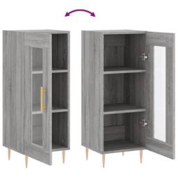 Berkfield Home Sideboard Grey Sonoma 34.5x34x90 cm Engineered Wood - thumbnail 9