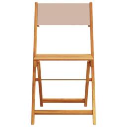 Berkfield Home Beautiful 3 Piece Bistro Set Taupe Fabric & Solid Wood - thumbnail 6