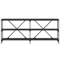 Berkfield Home Console Table Black 180x30x75 cm Engineered Wood & Iron - Size: 180 x 30 x 75 cm - thumbnail 4