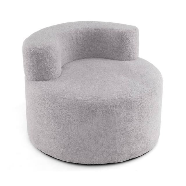 Costway Bean Bag Chair Floor Single Sofa Chair Round Boneless Reading Couch in Grey - image 1
