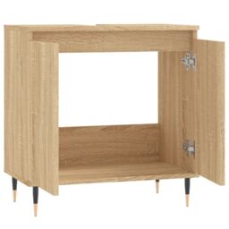 Berkfield Home Bathroom Cabinet Sonoma Oak 58x33x60 cm Engineered Wood in Brown - Size: 58 x 33 x 60 cm - thumbnail 5